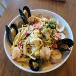 Frutti De Mare, the fruit of the sea! Come taste our blend of shrimp, mussels, and clams with tomatoes, capers, and artichokes tossed with fettuccine pasta. Call us for a take out or come dine in. 313-882-1600 #ferlitosgrossepointe